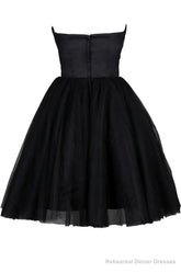 Tulle Little Black Dress, Sweetheart Simple Short Party Dress